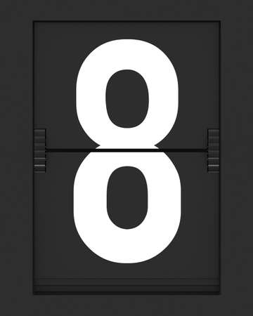 Number from a split flap mechanical board. 3D render and part of a series.の写真素材