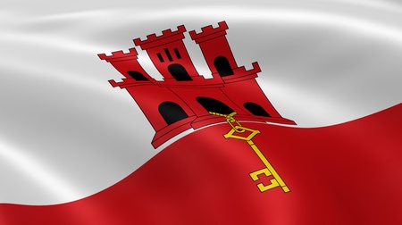 Gibraltarian flag in the wind. Part of a series.の写真素材