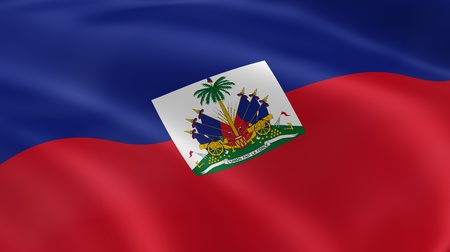 Haitian flag in the wind. Part of a series.の写真素材