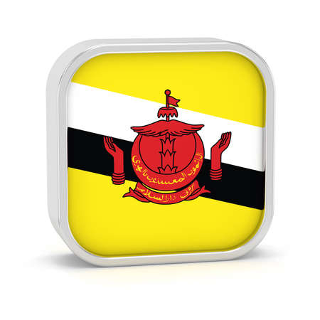 Brunei flag sign on a white background. Part of a series.の写真素材