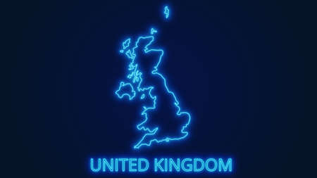 United Kingdom glow map illustration. Rendering image and part of a series.の写真素材
