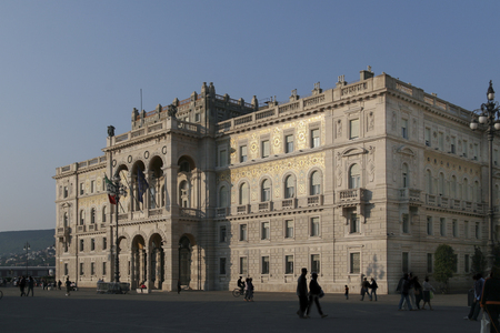 Governmental palace on the main square of Triest, Italyのeditorial素材