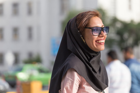 SHIRAZ, IRAN - APRIL 25, 2015: unidentified woman walking in Shiraz, Iranのeditorial素材