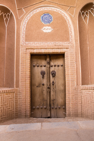 Typical door of an old house in Kashan, Iran.のeditorial素材