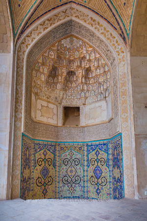Agha Bozorg Mosque in Kashan, Iran. The mosque was built in the late 18th century by master-mimar Ustad Haj Sa'ban-ali, is located in the center of Kashan.のeditorial素材