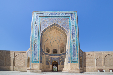 View of Kalon Mosque in Bukhara (Bukhara), Central ASIAA   holiest city in Uzbekistan. Its courtyard is big enough for 10,000 people, and it has some spectacular tile work.のeditorial素材