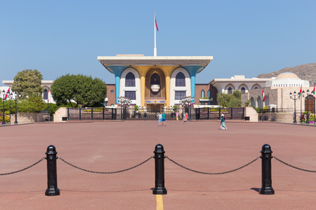 MUSCAT, OMAN - NOVEMBER 30, 2017:  view of the Sultan Palace in Muscat, Omanのeditorial素材