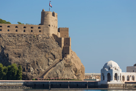 Fort Al-Jalali and Sultan palace in Muscat, in Omanの写真素材