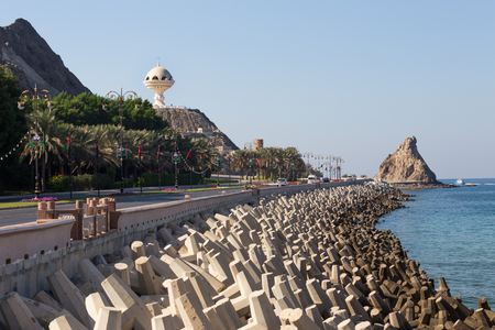 Riyam Park Monument, on the seafront between Mutrah and Old Muscatのeditorial素材