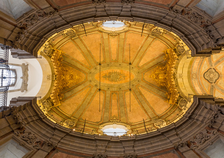 PORTO, PORTUGAL - FEBRUARY 27, 2017: The interior of the dome of the Clerigos Church, in Porto, Portugalのeditorial素材