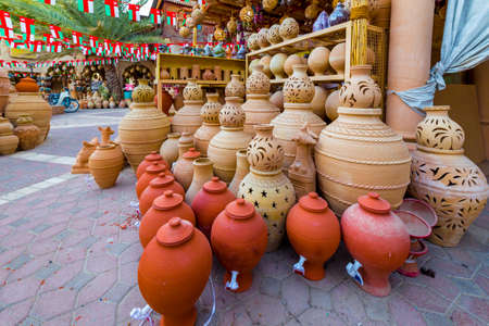 Handicraft products in the ancient Souq of Nizwa, in Omanのeditorial素材