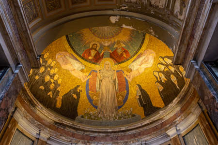 ROME, ITALY - AUGUST 13, 2019: TheÂ Basilica of Saint Praxedes, Rome, Italy