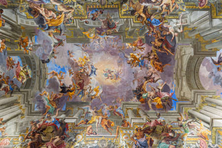 ROME, ITALY - AUGUST 11, 2019: The Church of St. Ignatius of Loyola at Campus Martius, inÂ Rome, Italyのeditorial素材