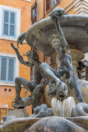 Rome, Italy - april 23, 2016: The Turtle Fountain, in Rome, Italyのeditorial素材