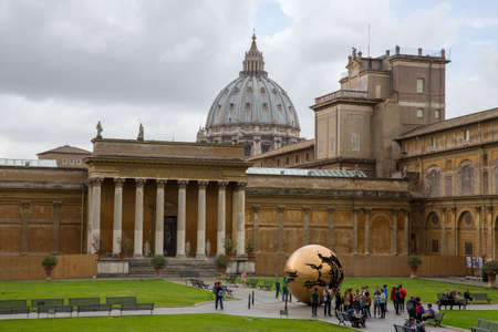 Rome, Italy - April 24, 2016: the Vatican Museums, the public art and sculpture museums in the Vatican City, in Rome, Italyのeditorial素材