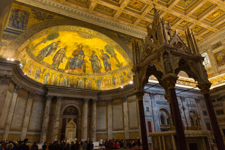 Rome, Italy - april 24, 2016: The Papal Basilica of Saint Paul Outside the Walls, in Rome, Italyのeditorial素材