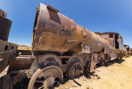 Train Cemetery (Cementerio de Trenes) in Uyuni, in Bolivia