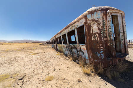Train Cemetery (Cementerio de Trenes) in Uyuni, in Bolivia