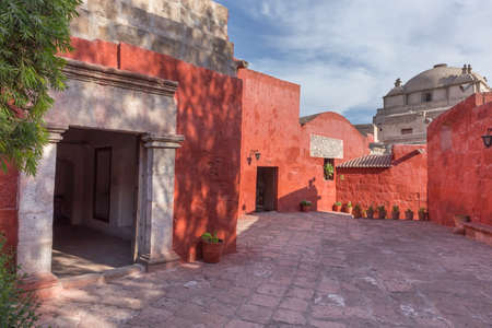 Santa Catalina Monastery, religious colonial monument with more than four centuries old, in Arequipa, Peruの写真素材