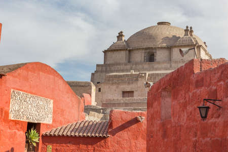 Santa Catalina Monastery, religious colonial monument with more than four centuries old, in Arequipa, Peruの写真素材