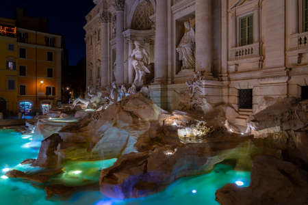 Rome, Italy - december 18, 2020: Trevi Fountain in the night, Rome, Italyのeditorial素材