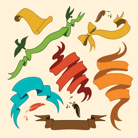 Vintage Styled Ribbons Collectionのイラスト素材