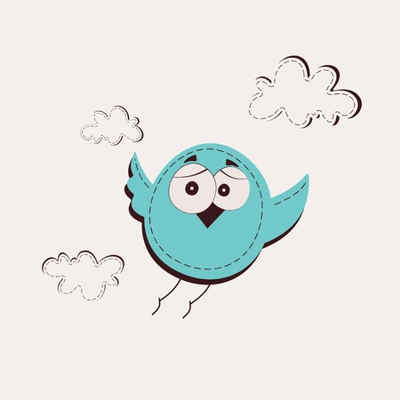 Blue Bird in the cloudsのイラスト素材