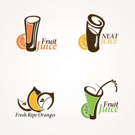 Fruit juice symbols - vector illustrationのイラスト素材