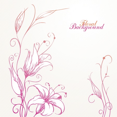 Romantic lily for your greeting cardのイラスト素材