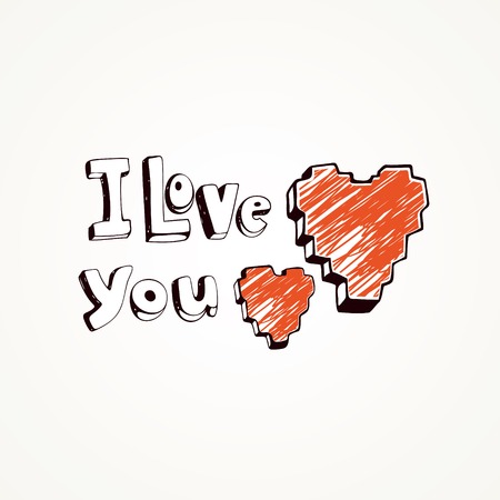 abstract love design,  I love you  inscriptionのイラスト素材