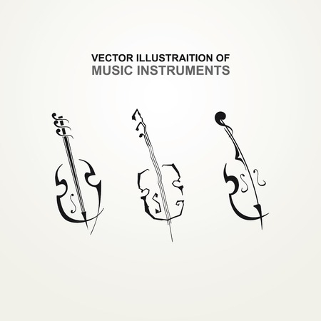Stylized icons of stringed instrumentsのイラスト素材