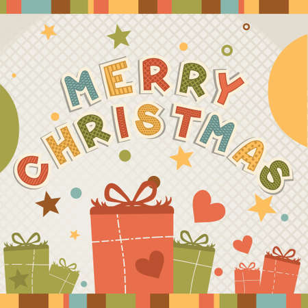 Christmas card with giftsのイラスト素材