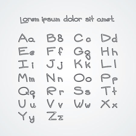 Vector Alphabet. Font, type design.のイラスト素材