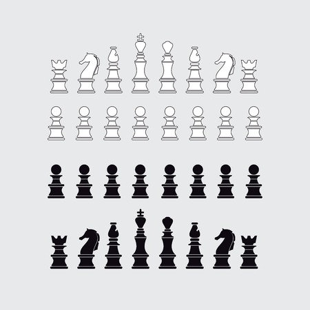 Chess pieces silhouette, vector illustrationのイラスト素材