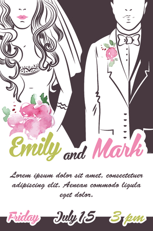 Wedding invitation card template.のイラスト素材