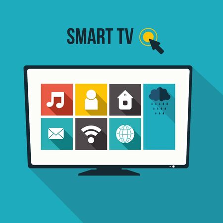 Vector smart tv concept - illustration in flat styleのイラスト素材