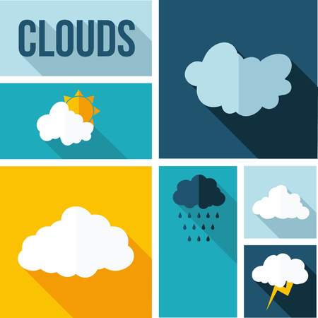 Flat design clouds collectionのイラスト素材