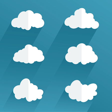 Flat design clouds collection.のイラスト素材