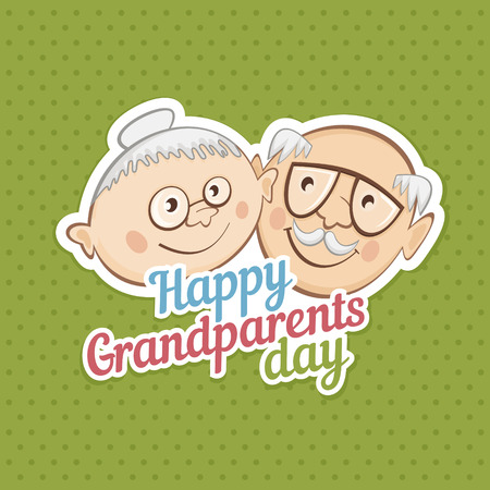Cute portraits of grandparents. Vector illustrationのイラスト素材
