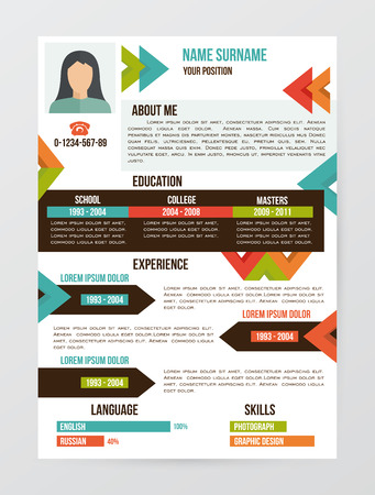 Simple vector template for you resumeのイラスト素材