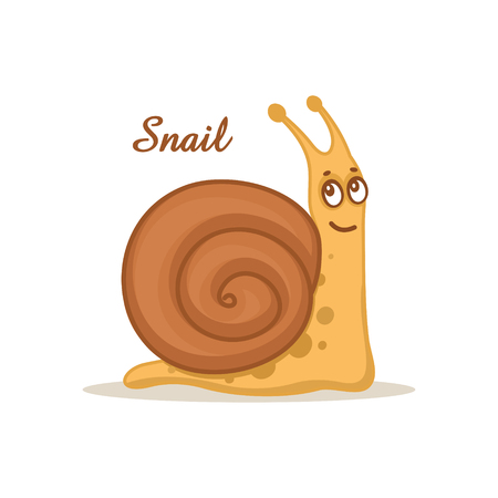 Cute snail on white backgroundのイラスト素材