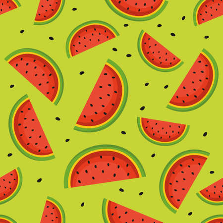 Seamless pattern with watermelon slices.