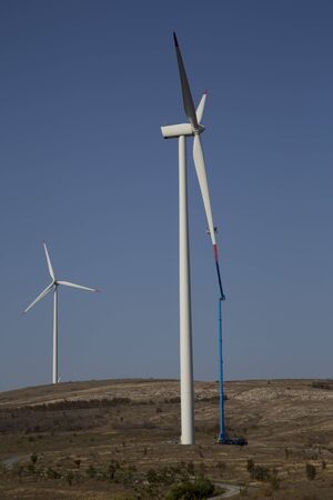 wind turbine repair の写真素材