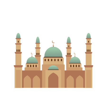 Muslim mosque vector illustration. Eid Mubarak, Ramadan Kareemのイラスト素材
