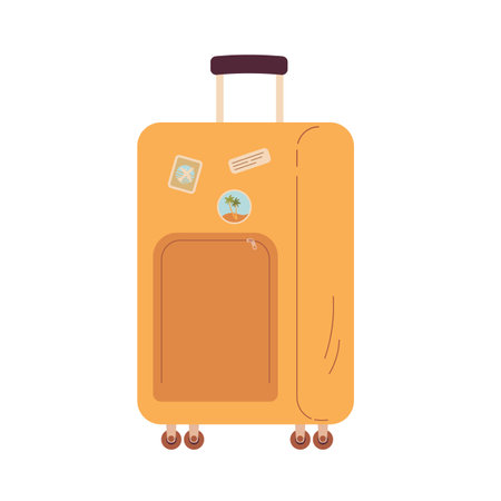 Traveling suitcase, cabin luggage vector illustration. Baggage Iconのイラスト素材