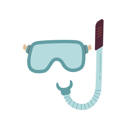 masks for swimming vector illustration. Snorkeling dive equipment. Underwater glasses iconsのイラスト素材