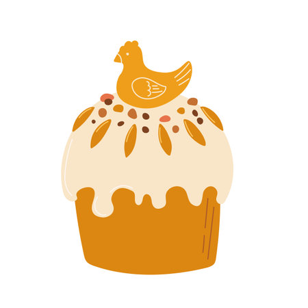 Easter cake with icing decor vector illustrationのイラスト素材