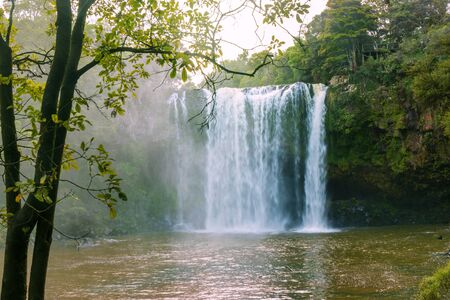Rainbow falls near Kerikeri, New Zealandの写真素材