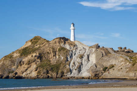 Castlepoint lighthouse, North Island, New Zealandの写真素材