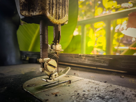 Clouse up vintage sewing machine foot.の写真素材